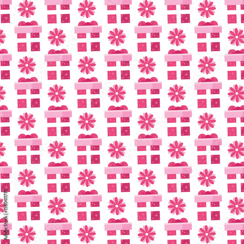 Pink Presents and Heart Glasses Pattern
