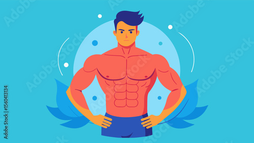 Despite his sixpack abs and muscular physique the man feels empty and unfulfilled as his entire identity revolves around his fitness routine.. Vector illustration