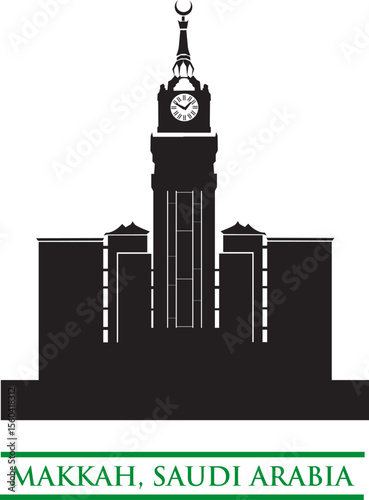 Tallest Landmark in Makkah, Saudi Arabia. Vector illustration 