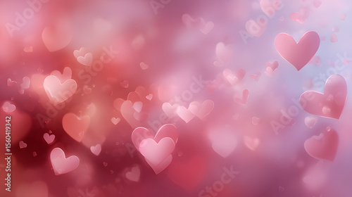 Romantic Valentine's Day Background with Soft Hearts and Space for Love Messages captures the warmth and tenderness of love. Delicate heart shapes float gently across a soft, dreamy backdrop in shades