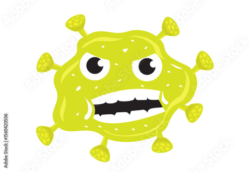 Molds, Germs or Alien Cartoon Character. Editable Clip Art.