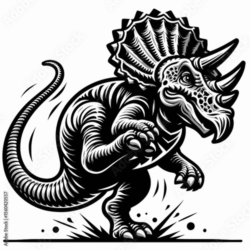 Ceratopsian Stomping Through the Prehistoric Plains