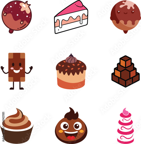 vector set of chocolate sweets