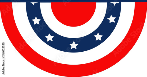 Half circle American flag . Perfect for celebration, 4th of july independence