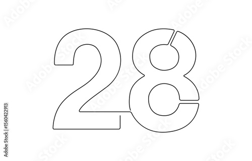 A single line drawing of a one symbol. One line icon. Continuous line first number icon, A single line drawing of a fifteen symbol. Continuous line fifteenth number icon. One line icon. 