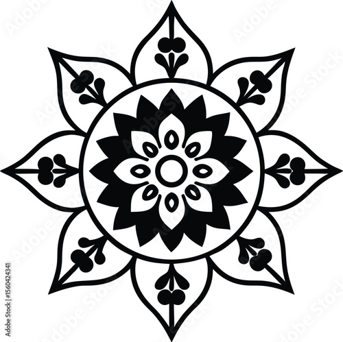 brightly collared traditional mandala art filled