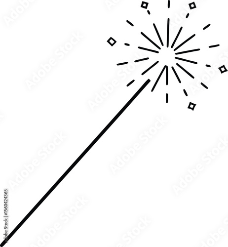 magic wand and stars vector art