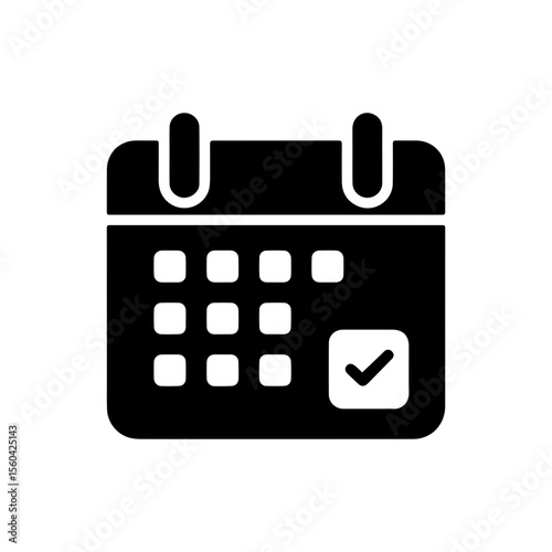 minimalist calendar icon on transparent background