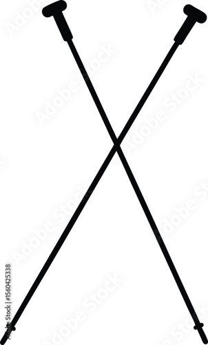 trekking pole vector art