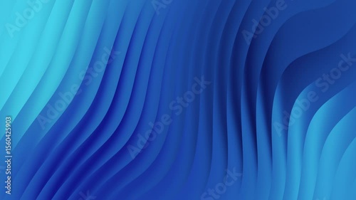 3d animation, abstract blue waves motion background seamless looping