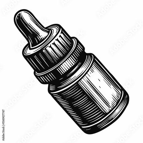 Vintage Baby Bottle Design with Dropper Top for Baby Care Websites, Parenting Blogs, Health Articles, and Educational Resources  