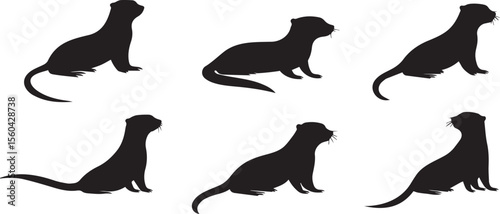 set of silhouettes of animals