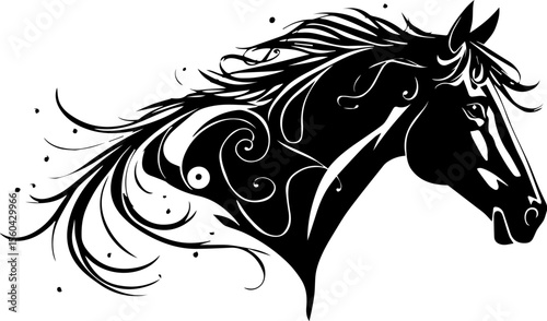 Minimalist Horse Design with Flowing Lines