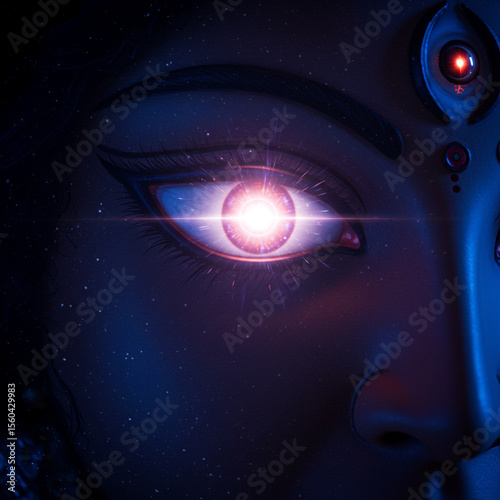 Glowing Eye of Cosmic Godde...