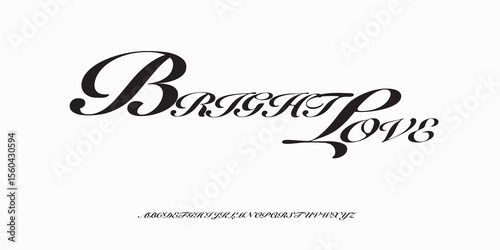 Elegant Font Uppercase Lowercase and Number. Classic Lettering Minimal Fashion Designs. Typography modern serif fonts regular decorative vintage concept. vector illustration
