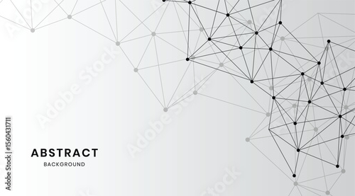 Low poly background with connecting lines and black dots