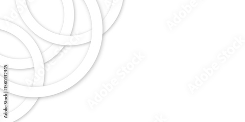 Title: Abstract background with circle white abstract geometric background with soft light white paper circles in design .Gray abstract. white background texture, Xmas, backdrop, lights, wallpaper des