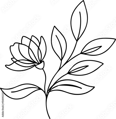 Botanical garden home decor logo vector, black and white symmetrical plant design, perfect for homeware packaging or eco-brand identity.

