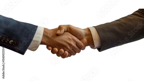 Sealing the Deal A Firm Handshake Represents Trust and Partnership in Business with clear white