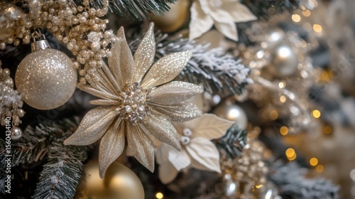 Wallpaper Mural Elegant Gold and Silver Christmas Tree Decor. Torontodigital.ca