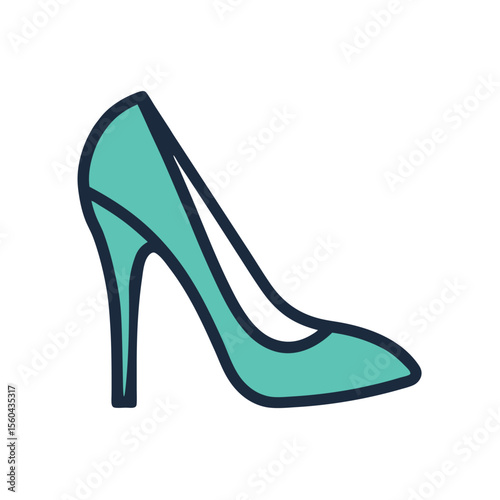 Isolated stiletto heels vector drawing