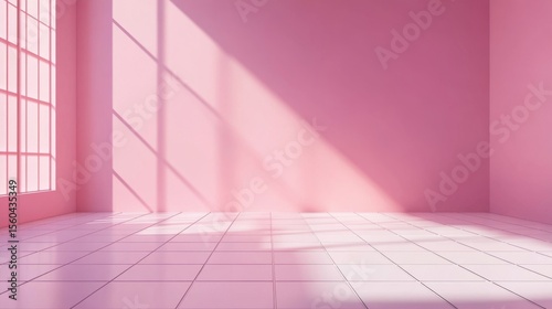 Wallpaper Mural Pink Room with Sunlight Streaming Through Window. Torontodigital.ca