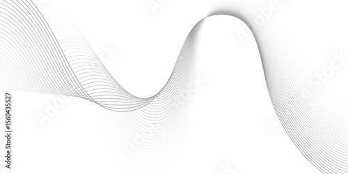 Abstract wave blend lines on transparent background. Design for banner, wallpaper, background and many more. Undulate Grey Wave Swirl, frequency sound wave, twisted curve lines with blend effect.	
