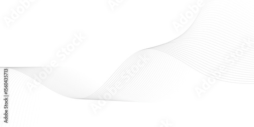 Abstract wave element for design. Digital frequency track equalizer. Stylized line art background. Vector illustration. Wave with lines created using blend tool. Curved wavy line, smooth stripe. 