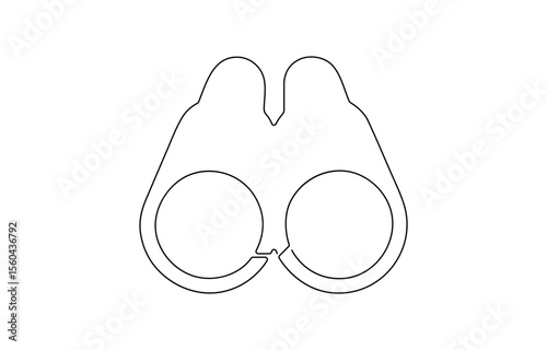 binoculars continuous one line drawing of pro vector illustration. Hunting Binoculars Continuous Line Editable Stroke Line, Black and White Cartoon binoculars picture for children This is a vector.