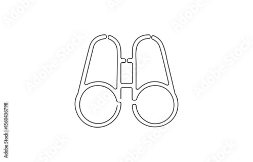 binoculars continuous one line drawing of pro vector illustration. Hunting Binoculars Continuous Line Editable Stroke Line, Black and White Cartoon binoculars picture for children This is a vector.
