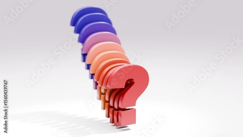 Colorful 3D Question Marks Loop Animation