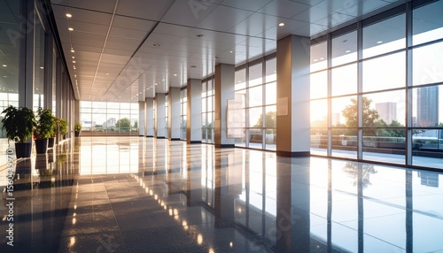 Wallpaper Mural Serene Atrium at Dawn with Soft Light on Polished Floor Torontodigital.ca