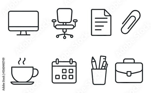 Financial and accounting icons collection, finance and bookkeeping design symbols