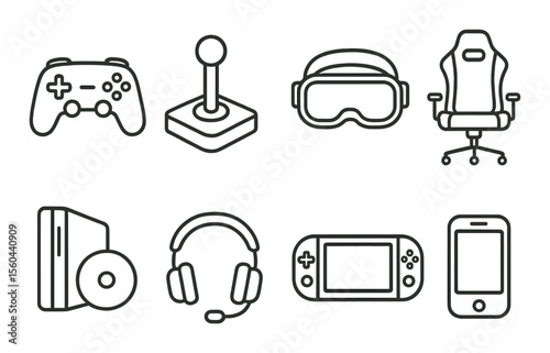 Web icons collection, digital interface symbols. online tools and communication set