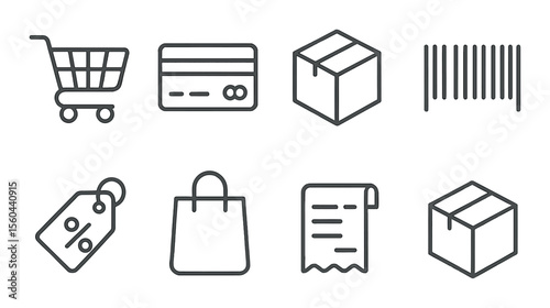 Web service icons collection, tech symbols for websites. networking and security set