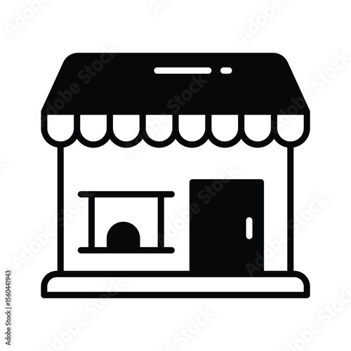 Check out this glyph icon of storefront with signage