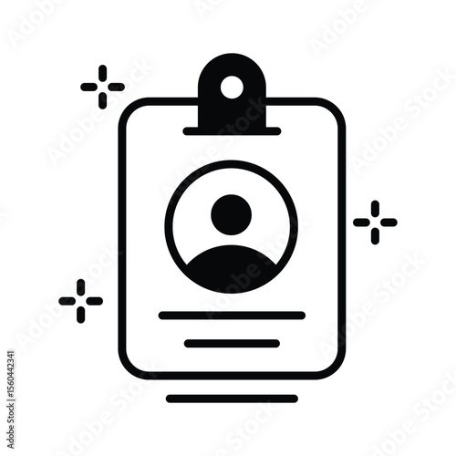 A glyph style icon showing employee badge