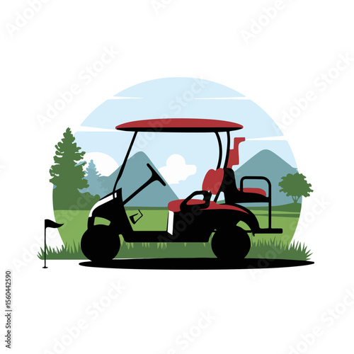 Premium Vector Collection of Sleek Golf Cart Silhouette Icons for Sports and Design Projects