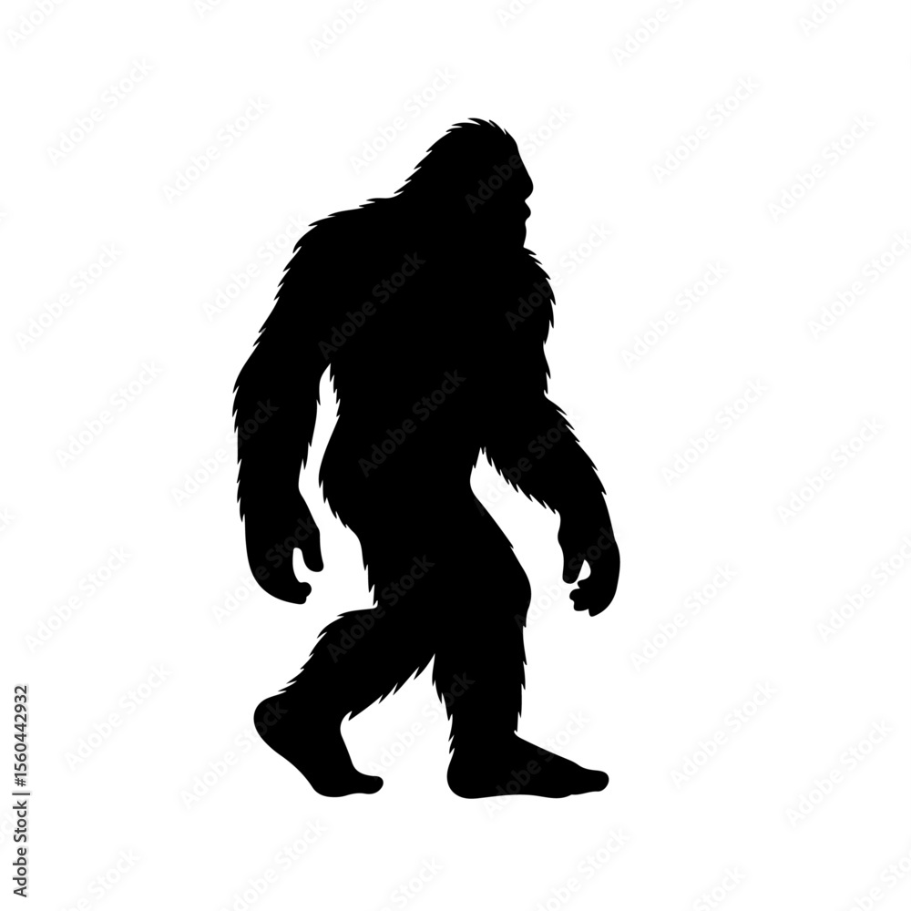 Fototapeta premium Premium Vector Collection of Mysterious Bigfoot Silhouette Icons for Wildlife and Design Projects