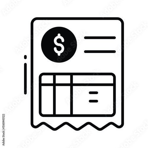 Premium glyph icon of official business invoice form