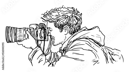 man taking photo with professional camera