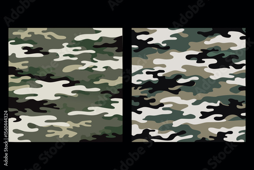 Military Camouflage Pattern in Green and Black