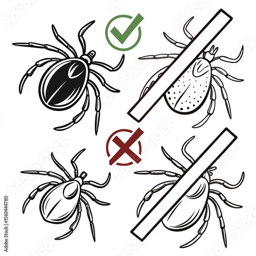 Illustration showing ticks with a green check and red x indicating correct and incorrect ticks 100