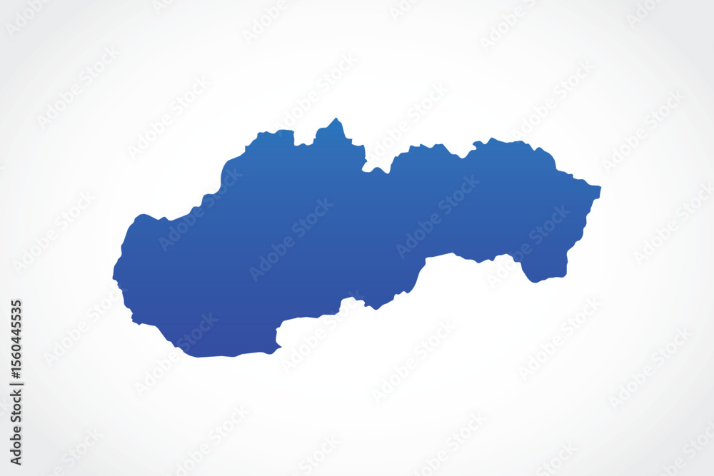 Fototapeta premium Vector graphic artwork suitable for print and web containing flat detailed map of SLOVAKIA