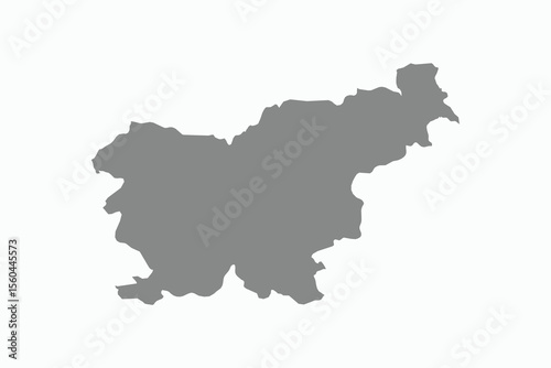 Vector graphic artwork suitable for print and web containing flat detailed map of SLOVENIA