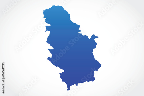 Vector graphic artwork suitable for print and web containing flat detailed map of SERBIA