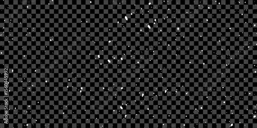 Snow flakes winter snowfall white light vector background. Christmas background, white snow on black background for edit photo.	