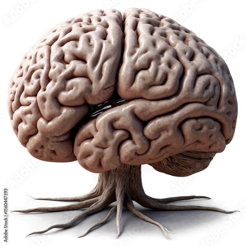 Brain Tree. Conceptual Illustration of Human Brain as a Growing Tree, Idea Concept