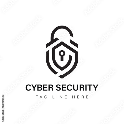 Modern Minimalist Cybersecurity Shield Logo Design for Tech and Security Companies