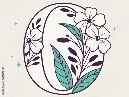 Decorative floral illustration with transparency suitable for various design projects